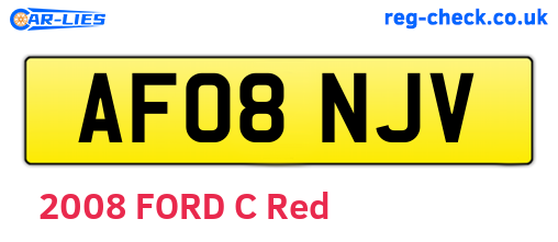 AF08NJV are the vehicle registration plates.