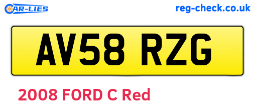 AV58RZG are the vehicle registration plates.