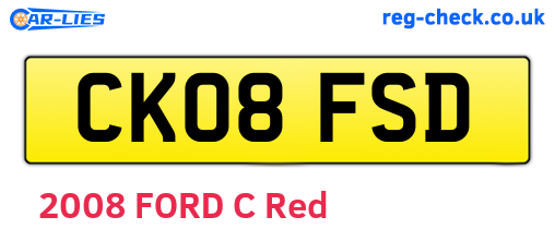CK08FSD are the vehicle registration plates.