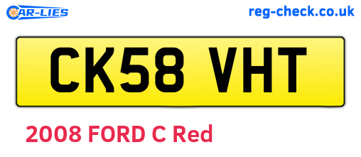 CK58VHT are the vehicle registration plates.