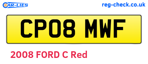 CP08MWF are the vehicle registration plates.