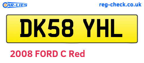 DK58YHL are the vehicle registration plates.