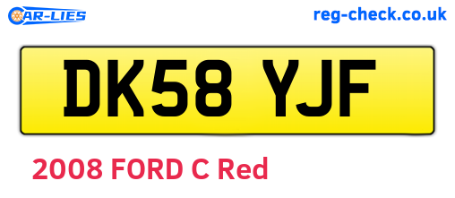 DK58YJF are the vehicle registration plates.