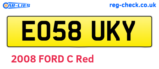 EO58UKY are the vehicle registration plates.