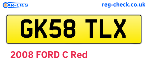 GK58TLX are the vehicle registration plates.
