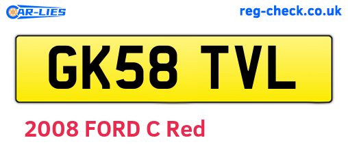 GK58TVL are the vehicle registration plates.