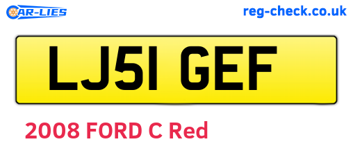 LJ51GEF are the vehicle registration plates.