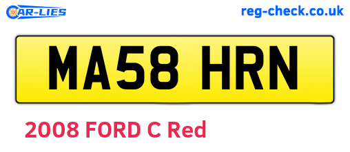 MA58HRN are the vehicle registration plates.