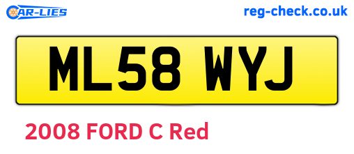 ML58WYJ are the vehicle registration plates.