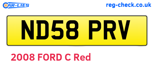 ND58PRV are the vehicle registration plates.
