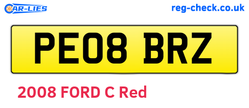 PE08BRZ are the vehicle registration plates.