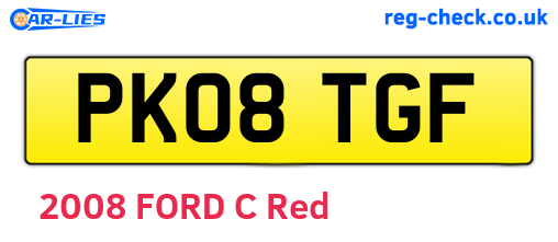 PK08TGF are the vehicle registration plates.