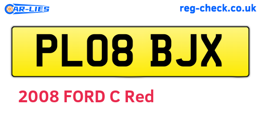 PL08BJX are the vehicle registration plates.