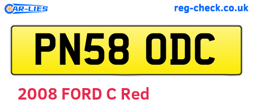 PN58ODC are the vehicle registration plates.