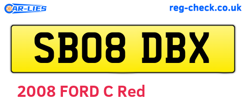 SB08DBX are the vehicle registration plates.