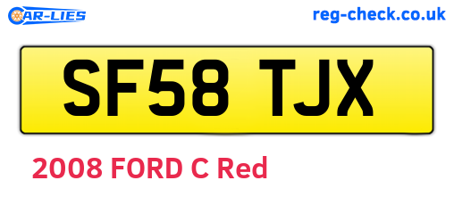 SF58TJX are the vehicle registration plates.