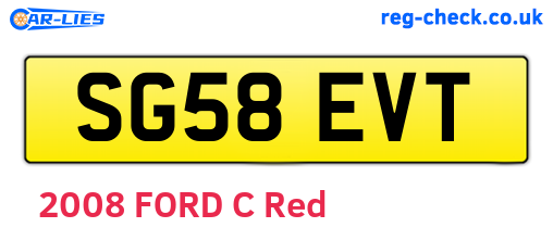 SG58EVT are the vehicle registration plates.