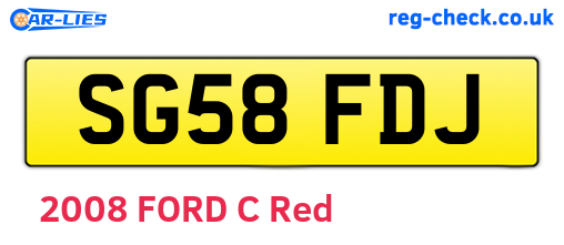 SG58FDJ are the vehicle registration plates.