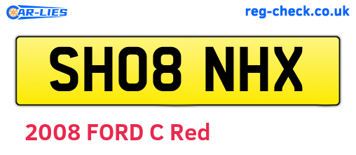 SH08NHX are the vehicle registration plates.