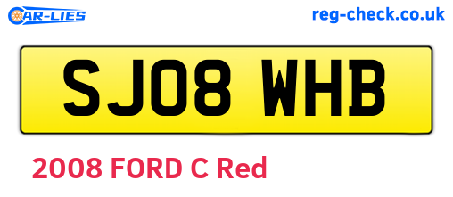 SJ08WHB are the vehicle registration plates.