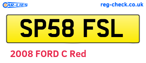 SP58FSL are the vehicle registration plates.