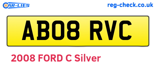 AB08RVC are the vehicle registration plates.