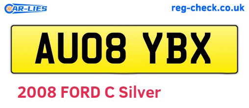 AU08YBX are the vehicle registration plates.