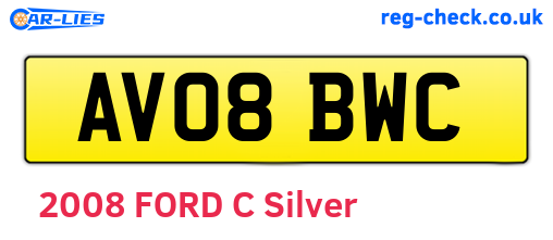 AV08BWC are the vehicle registration plates.