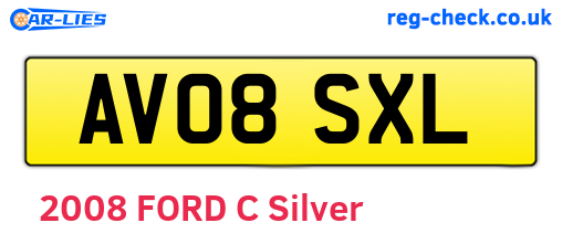 AV08SXL are the vehicle registration plates.