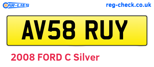 AV58RUY are the vehicle registration plates.