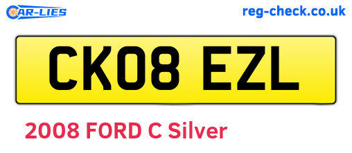 CK08EZL are the vehicle registration plates.