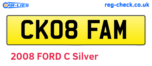 CK08FAM are the vehicle registration plates.