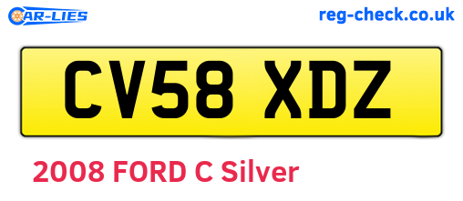 CV58XDZ are the vehicle registration plates.