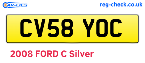 CV58YOC are the vehicle registration plates.