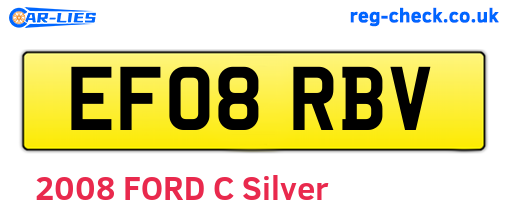 EF08RBV are the vehicle registration plates.