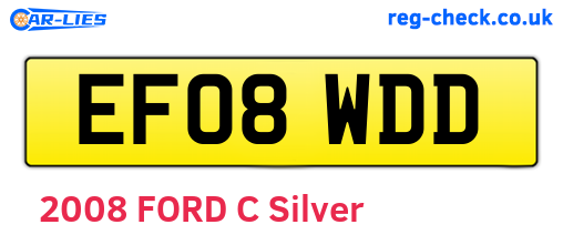 EF08WDD are the vehicle registration plates.