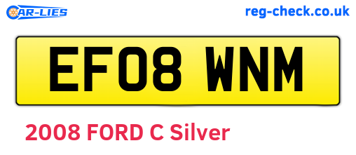 EF08WNM are the vehicle registration plates.