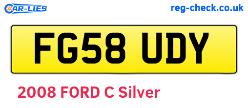 FG58UDY are the vehicle registration plates.