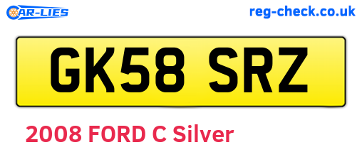 GK58SRZ are the vehicle registration plates.