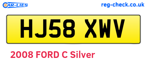HJ58XWV are the vehicle registration plates.