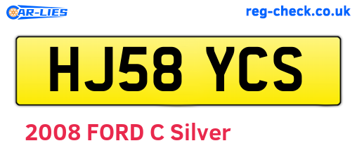 HJ58YCS are the vehicle registration plates.