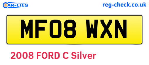 MF08WXN are the vehicle registration plates.