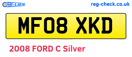 MF08XKD are the vehicle registration plates.