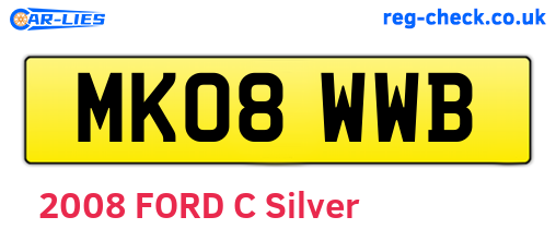 MK08WWB are the vehicle registration plates.