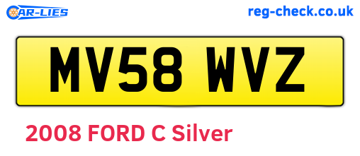 MV58WVZ are the vehicle registration plates.