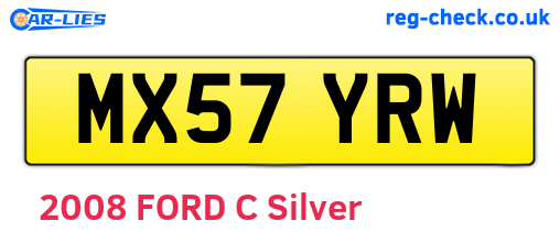 MX57YRW are the vehicle registration plates.