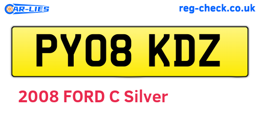 PY08KDZ are the vehicle registration plates.