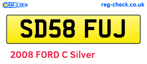 SD58FUJ are the vehicle registration plates.