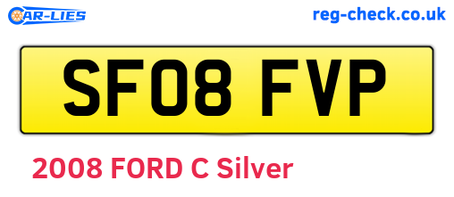 SF08FVP are the vehicle registration plates.