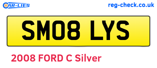 SM08LYS are the vehicle registration plates.